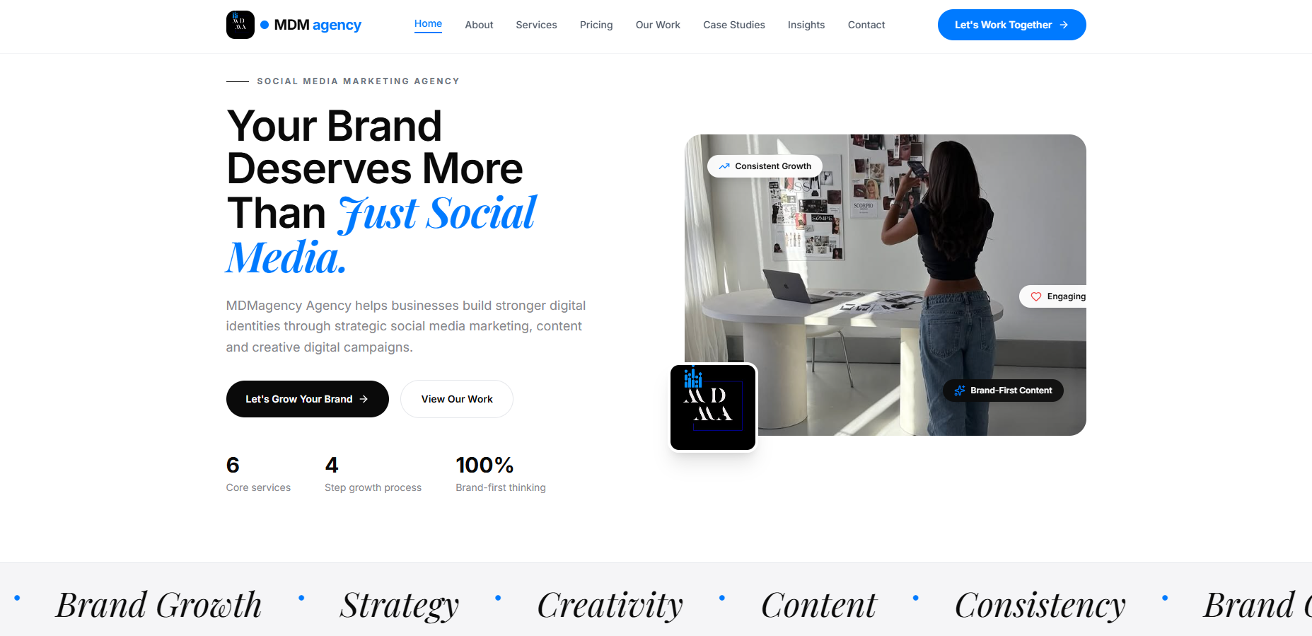 MDM agency website and digital project